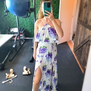 Flowy maxi dress with grape design